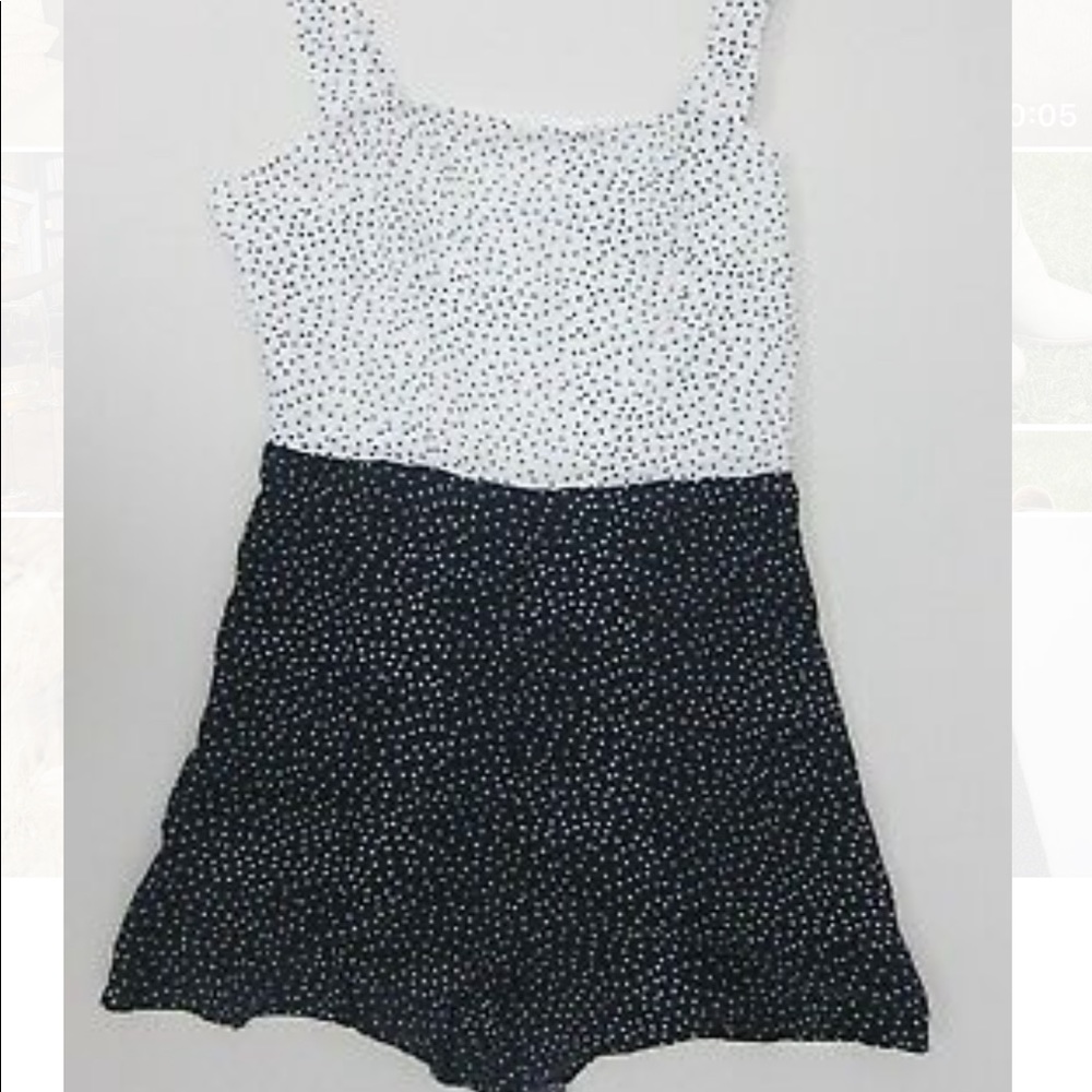 Urban Outfitters Women's Kimchi Blue Polka Dot Romper Black/W